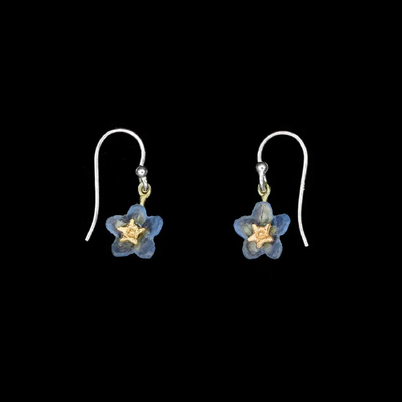 ladies-gift-french-wire-earrings-Forget Me Not Earrings - Single Flower Wire