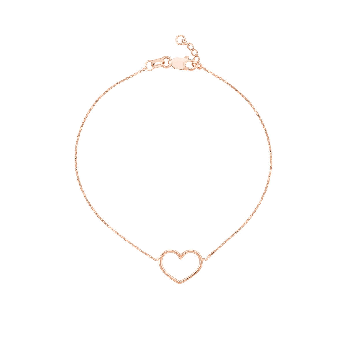 Ladies bracelets for getaway vibes -14K Rose Gold Open Heart Bracelet