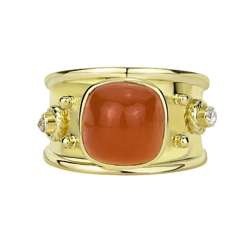 ladies-gold-filigree-rings-Ring - Cornelian And Diamond (1882M)