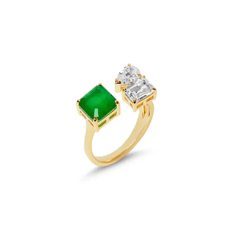 ladies-silver-pave-rings-THE AVERY EMERALD PEAR RING