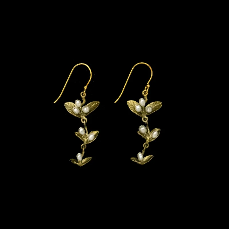 ladies-everyday-pearl-earrings-Spring Vine Earrings - Wire Drop