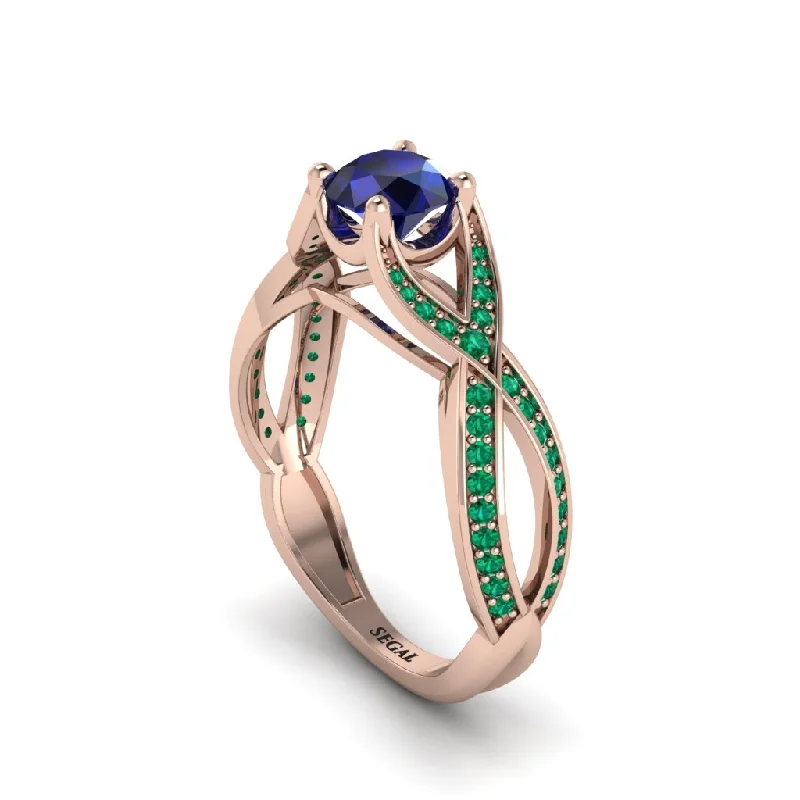 engagement-unique-rose-gold-rings-Sapphire Eternal Twist Engagement Ring - Maisie No. 29