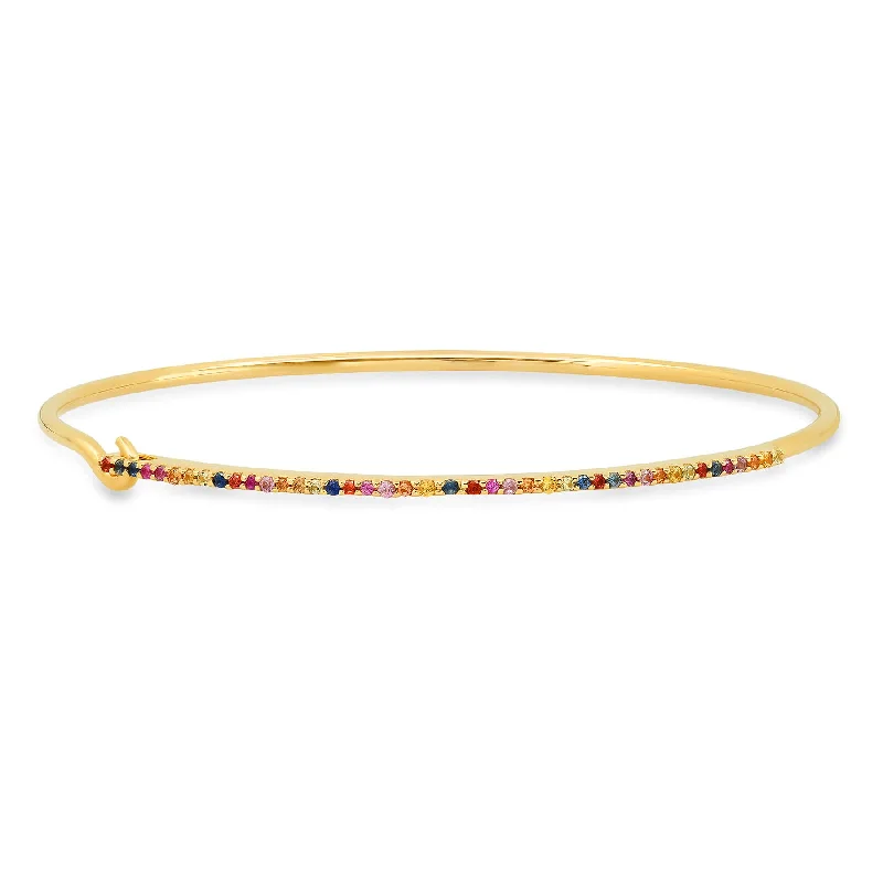 Ladies bracelets cute elegance -SINGLE ROW HOOK BRACELET, RAINBOW