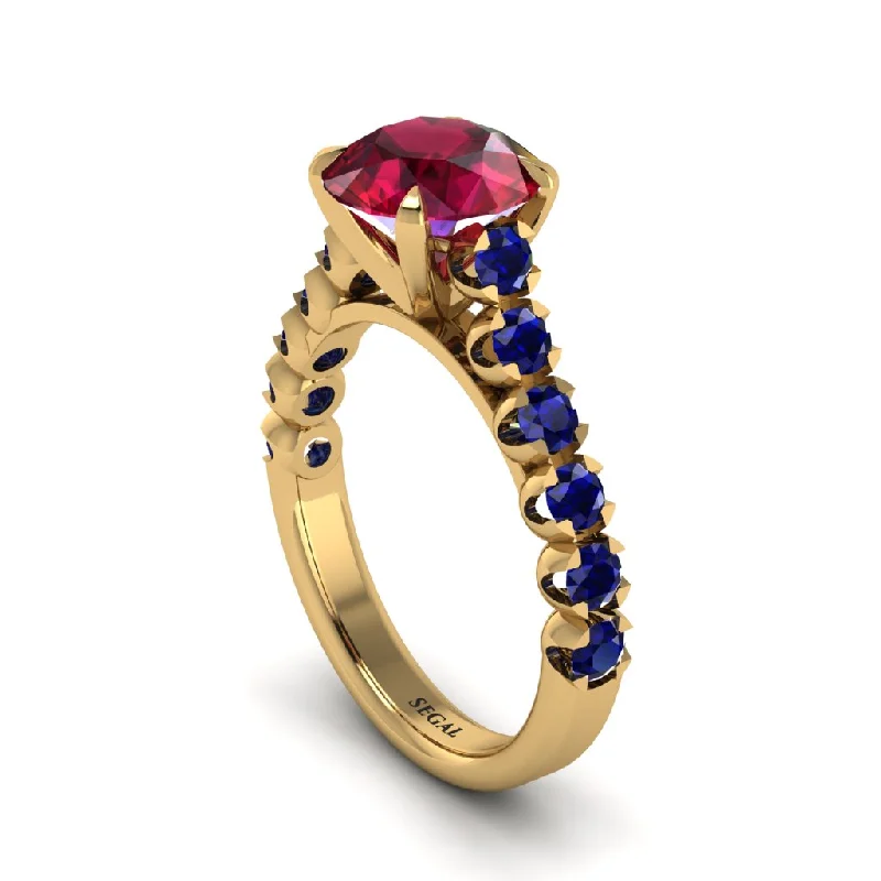 engagement-luxury-white-gold-rings-2ct Round Cut Ruby 14K Gold Engagement Ring - Christina No. 70