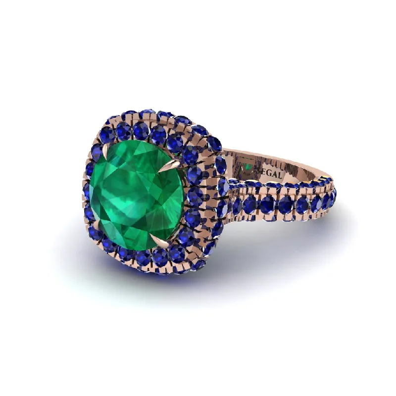 engagement-wedding-halo-rings-Emerald Pave Double Halo Engagement Ring - Eve No. 65