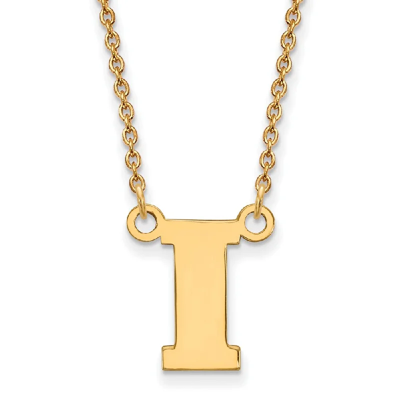 Ladies necklaces unique elegance -14k Yellow Gold U of Iowa Small Initial I Pendant Necklace