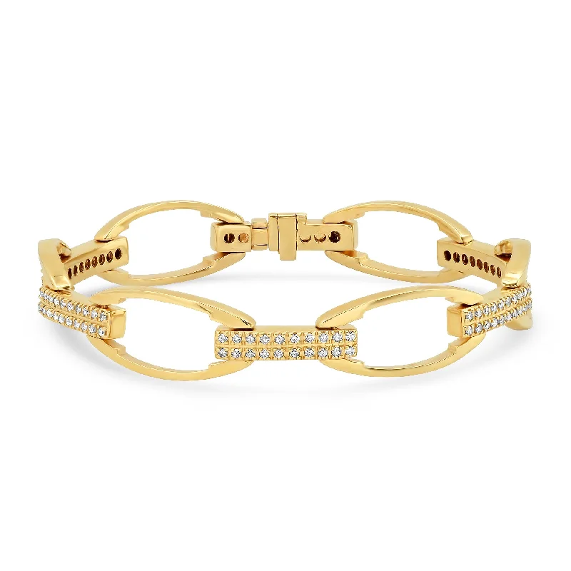 Ladies bracelets for convention vibes -DIAMOND LINK BRACELET, GOLD