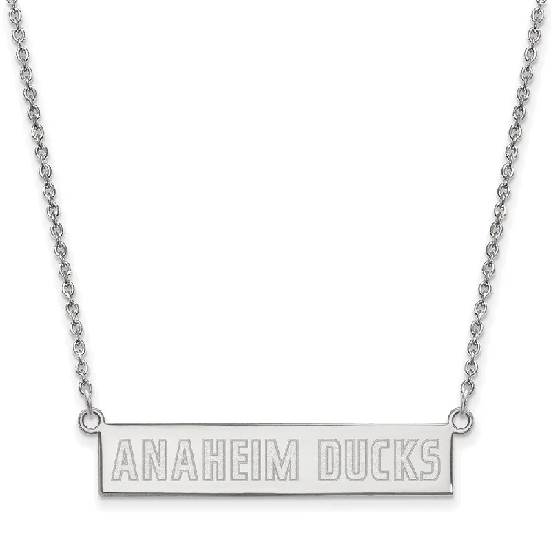 Ladies necklaces trio sets -Sterling Silver NHL Anaheim Ducks SM Bar Necklace, 18 In