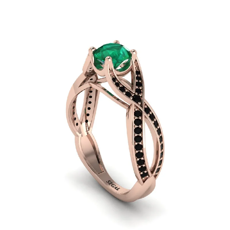 engagement-round-diamond-rings-Emerald Eternal Twist Engagement Ring - Maisie No. 35