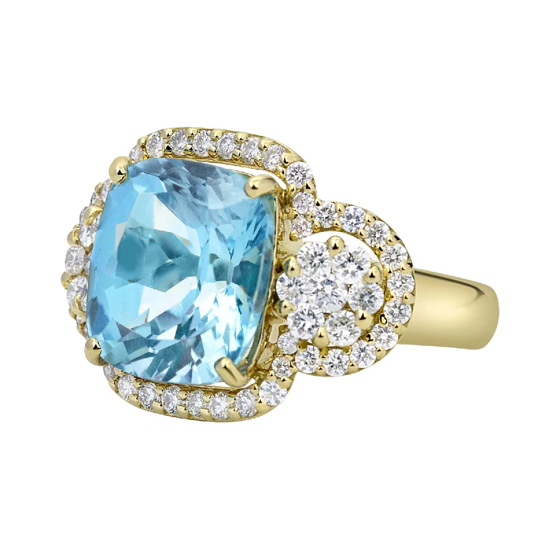 ladies-diamond-pave-rings-Ring - Blue Topaz And Diamond (2330E)