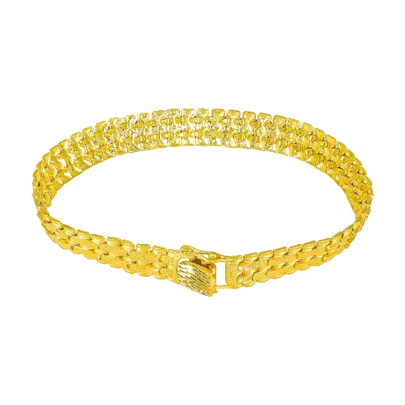 Ladies bracelets with flipper charms -22K Yellow Gold Flat Mesh Chain Bracelet for Men