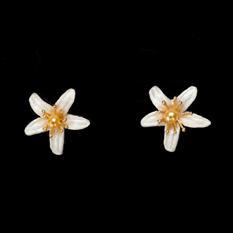 ladies-star-hook-earrings-Orange Blossom Earrings - Petite Flower Stud