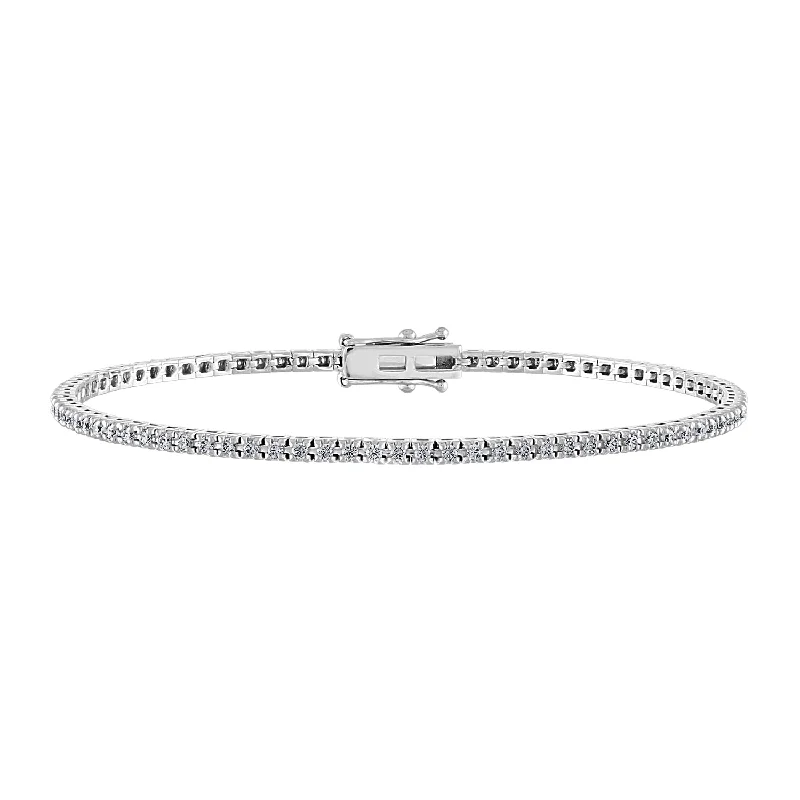 Ladies bracelets for reunion vibes -14K White Gold 1.00ct Diamond Tennis Bracelet