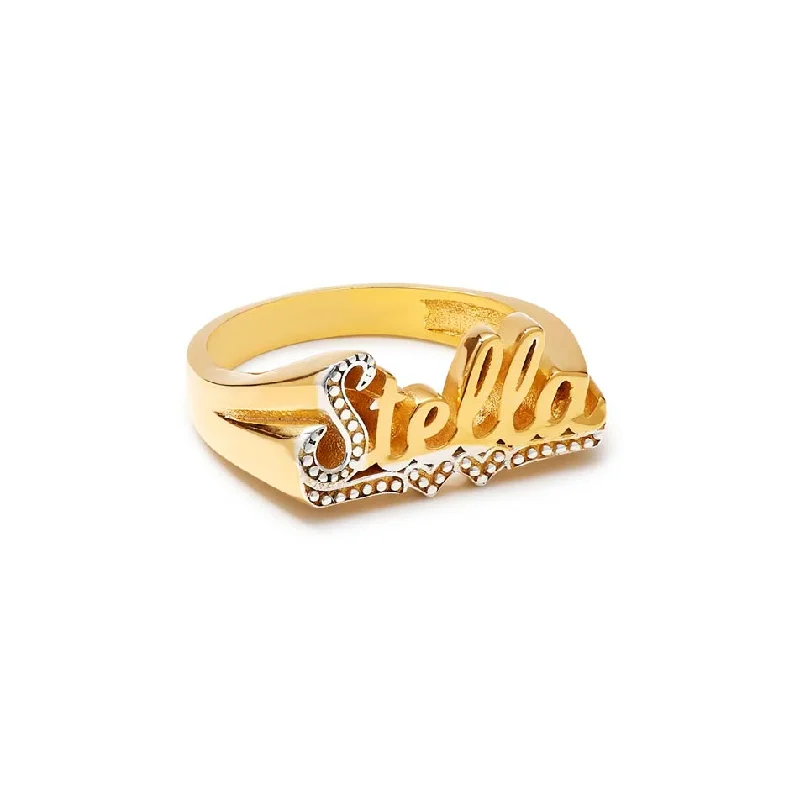 ladies-platinum-wide-band-rings-THE CLASSIC DOUBLE HEART CUT NAME RING