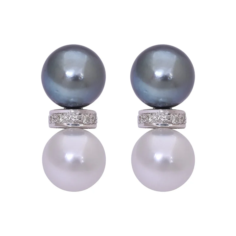 ladies-unique-pearl-earrings-Earrings- South Sea Pearl and Diamond