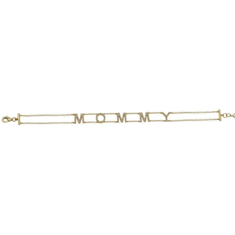 Ladies bracelets with woodland charms -14K Yellow Gold Diamond "Mommy" Bracelet