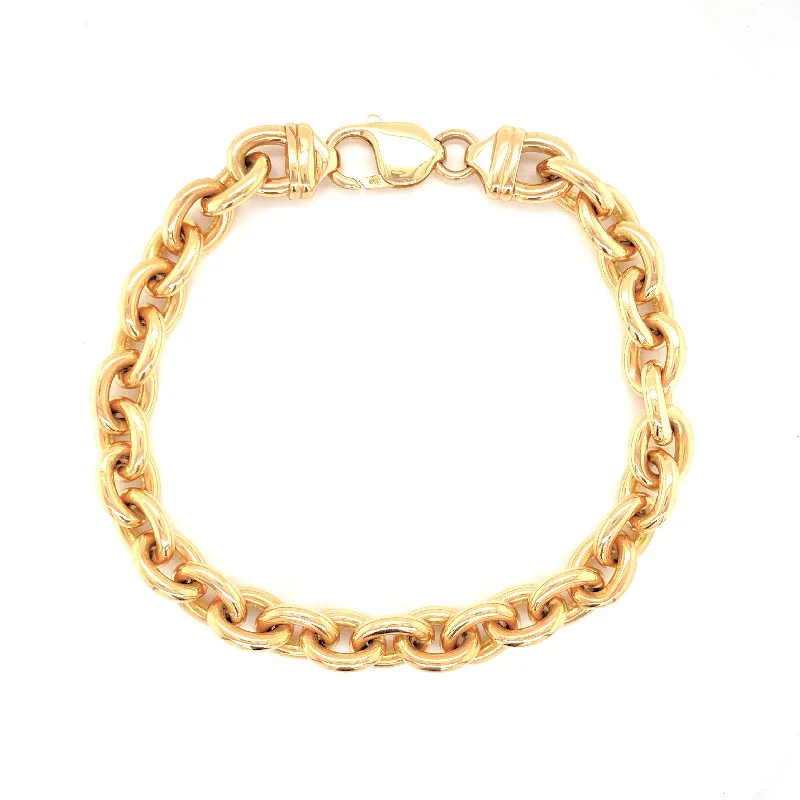 Ladies bracelets pale rose gold -14K Yellow Gold Link Bracelet