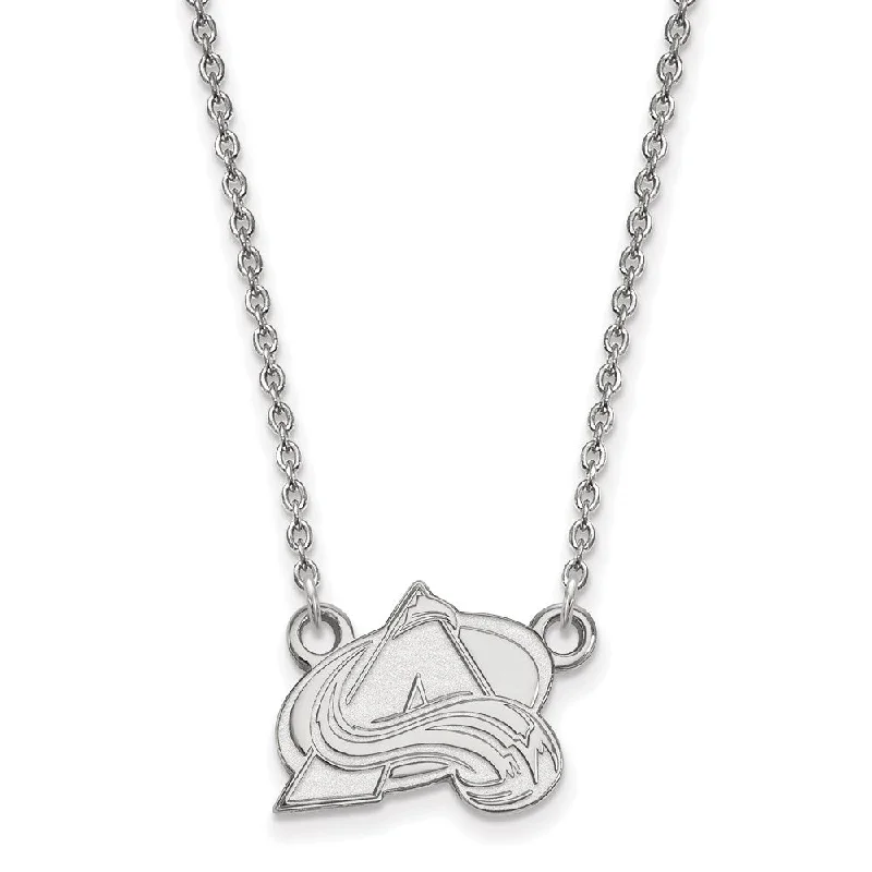 Ladies necklaces for epic vibes -Sterling Silver NHL Colorado Avalanche Small Necklace, 18 In