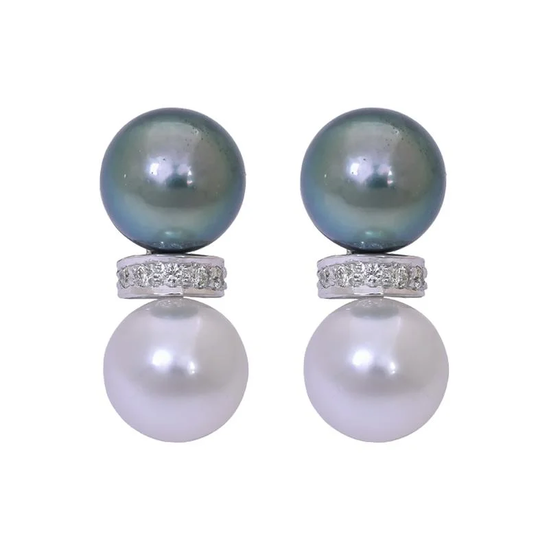 ladies-luxury-rose-gold-earrings-Earrings- South Sea Pearl and Diamond  (262ES)