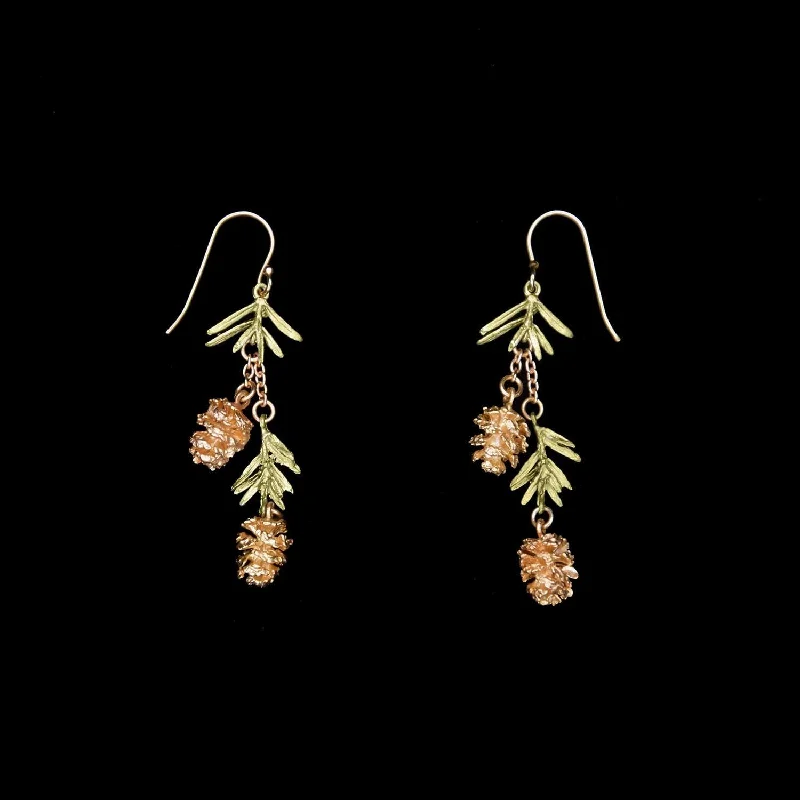 ladies-artisan-post-earrings-Pine Needle Earrings - Statement