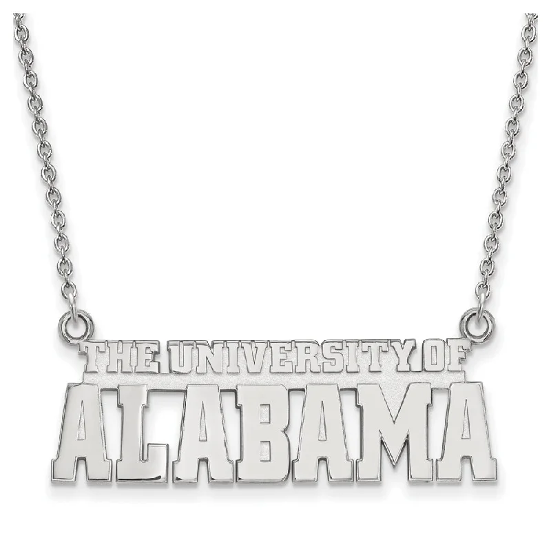 Ladies necklaces for tech lovers -14k White Gold U. of Alabama Small Necklace