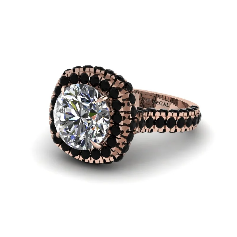 engagement-asscher-cut-rose-gold-rings-Diamond Pave Double Halo Engagement Ring - Eve No. 32