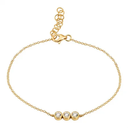 Ladies bracelets for innovator vibes -14k Yellow Gold Bezel Set Diamond Bracelet