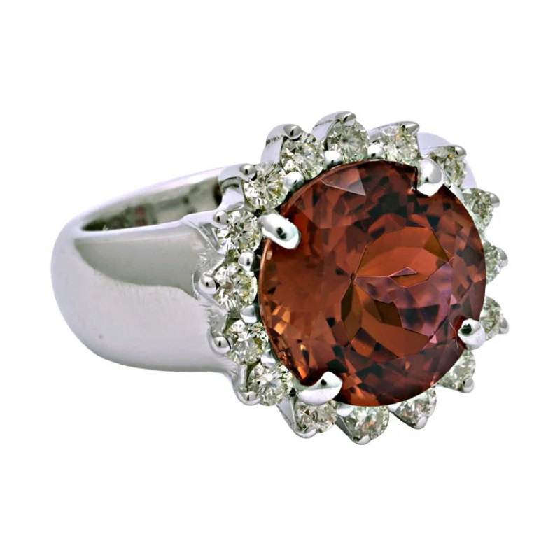 ladies-classic-rose-gold-rings-Ring- Tourmaline And Diamond