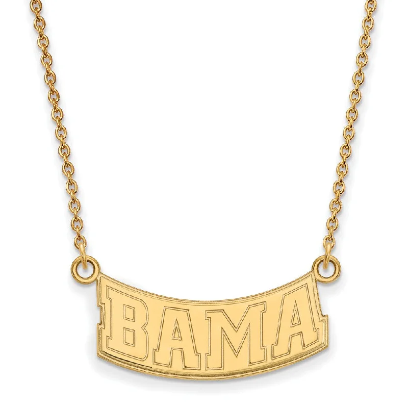 Ladies necklaces for chill vibes -14k Gold Plated Silver U of Alabama Small Pendant Necklace