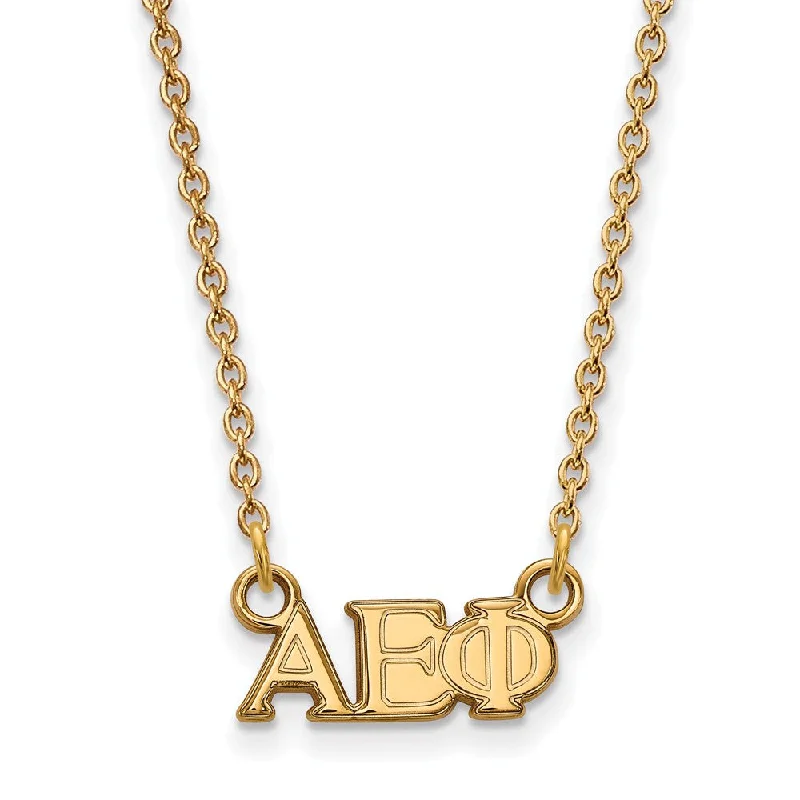 Ladies necklaces for little ones -14K Plated Silver Alpha Epsilon Phi XS (Tiny) Greek Letters Necklace