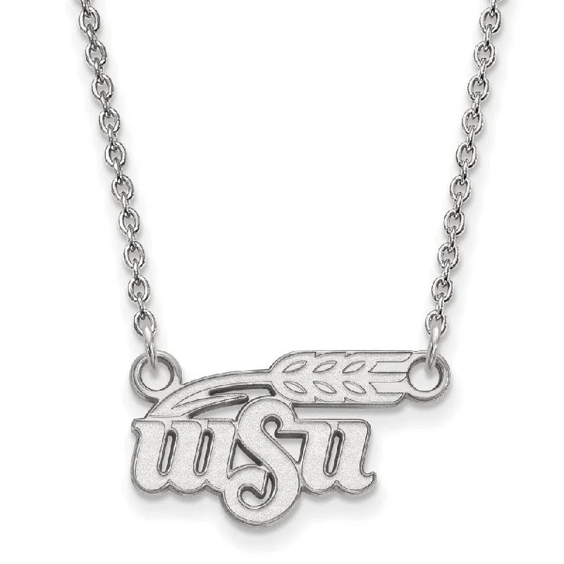 Ladies necklaces glossy elegance -14k White Gold Wichita State Small Pendant Necklace