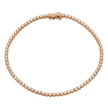 Ladies bracelets for young sisters -14K Rose Gold 1.00ct Diamond Tennis Bracelet