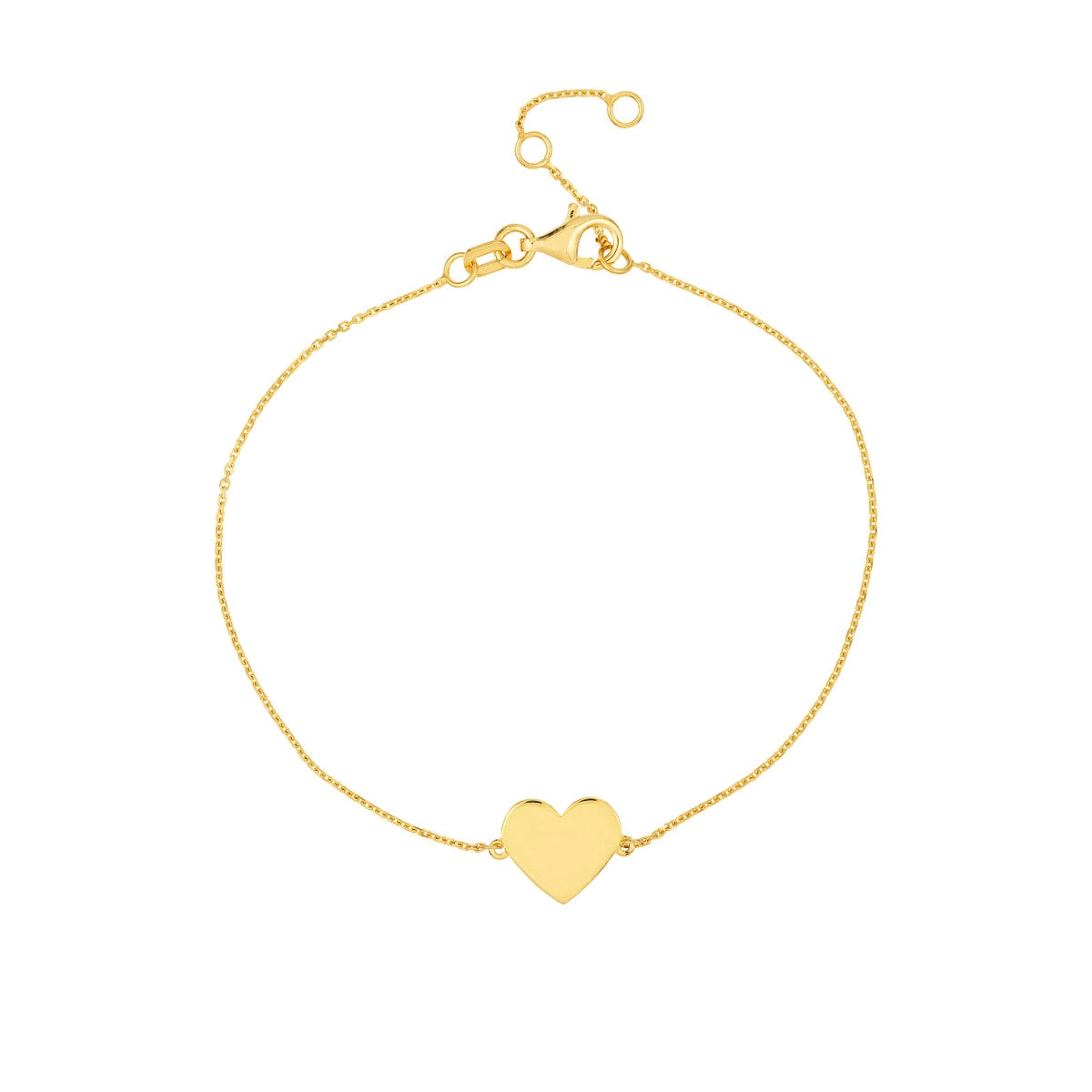 Ladies bracelets stylish flair -14K Yellow Gold Engravable Mini Heart Bracelet