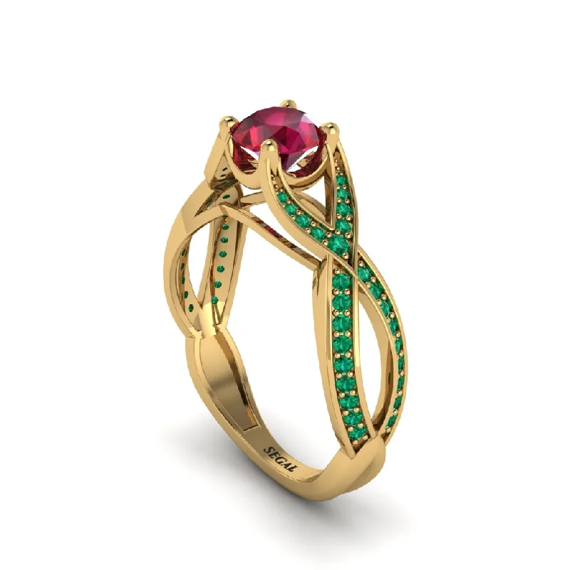 engagement-white-gold-halo-rings-Ruby Eternal Twist Engagement Ring - Maisie No. 25