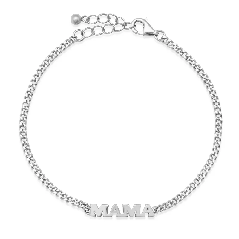 Ladies bracelets with cat charms -MAMA BRACELET, SILVER