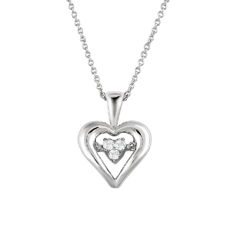 Ladies necklaces brilliant elegance -1/10 Cttw Diamond Heart Necklace in Sterling Silver, 18 Inch