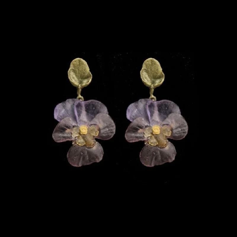 ladies-statement-hoop-earrings-Pansies Earrings - Post