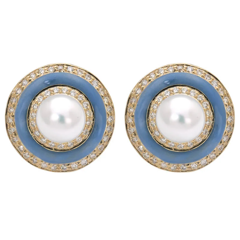 ladies-infinity-hook-earrings-Earrings- South Sea Pearl and Diamond (Enamel)