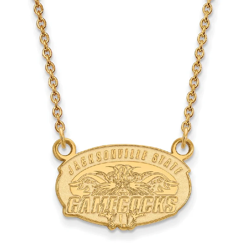 Ladies necklaces for gallery nights -14k Gold Plated Silver Jacksonville State U. Sm Pendant Necklace