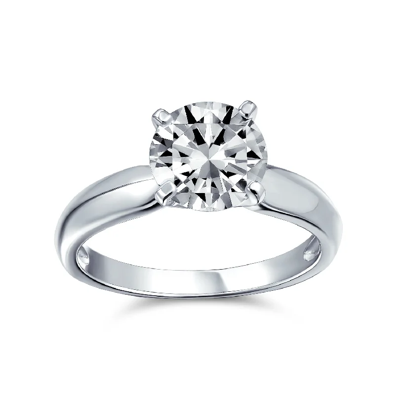 engagement-white-gold-accent-rings-Timeless Promise 3CT CZ Round Solitaire Engagement Ring Thin Band Sterling Silver