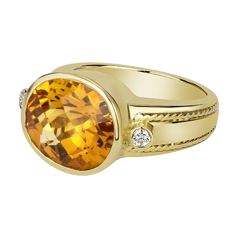 ladies-heart-sapphire-rings-Ring - Citrine And Diamond (1678I)