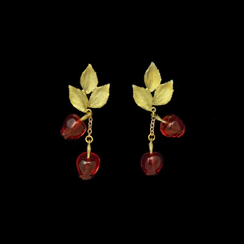 ladies-moon-silver-earrings-Delicious Apple Earrings - Drop Post