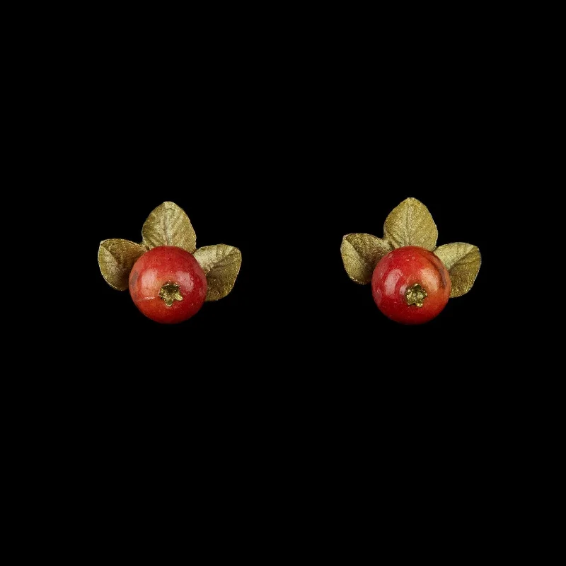 ladies-minimalist-gold-earrings-Crab Apple Earring - Button Post