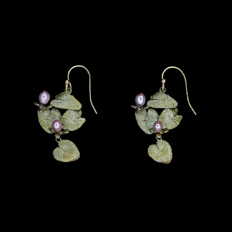 ladies-handmade-hook-earrings-Water Lilies Earrings - Wire Drop