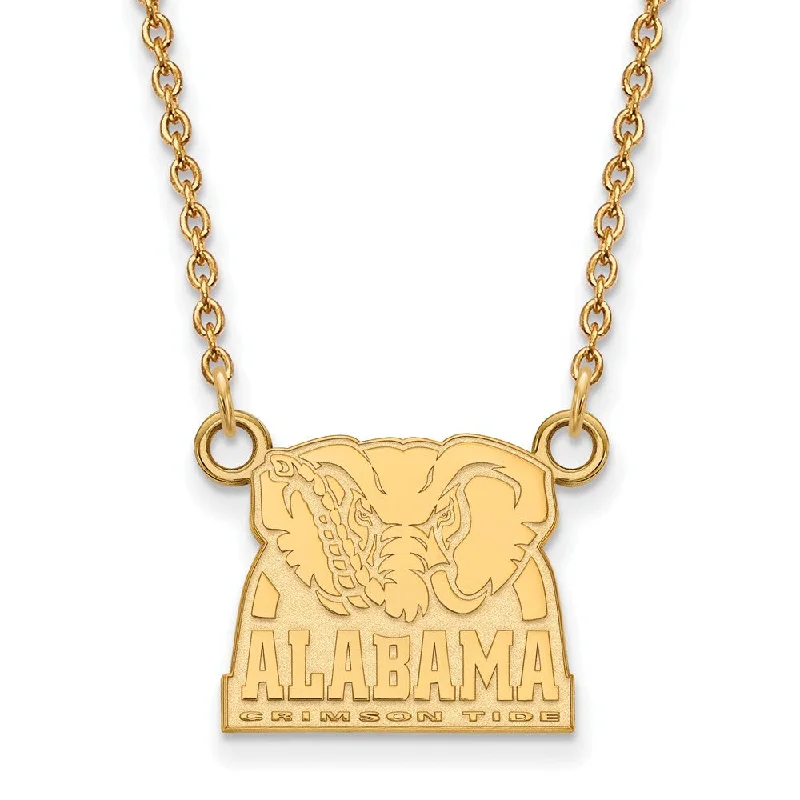 Ladies necklaces with lime emeralds -10k Yellow Gold U of Alabama Small Crimson Tide Pendant Necklace