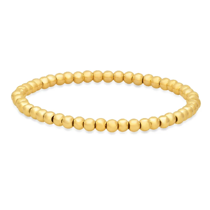 Ladies bracelets for thrill vibes -4 MM STRETCH BRACELET, GOLD