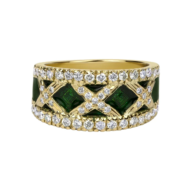 ladies-round-silver-rings-Ring - Diamond (enamel)