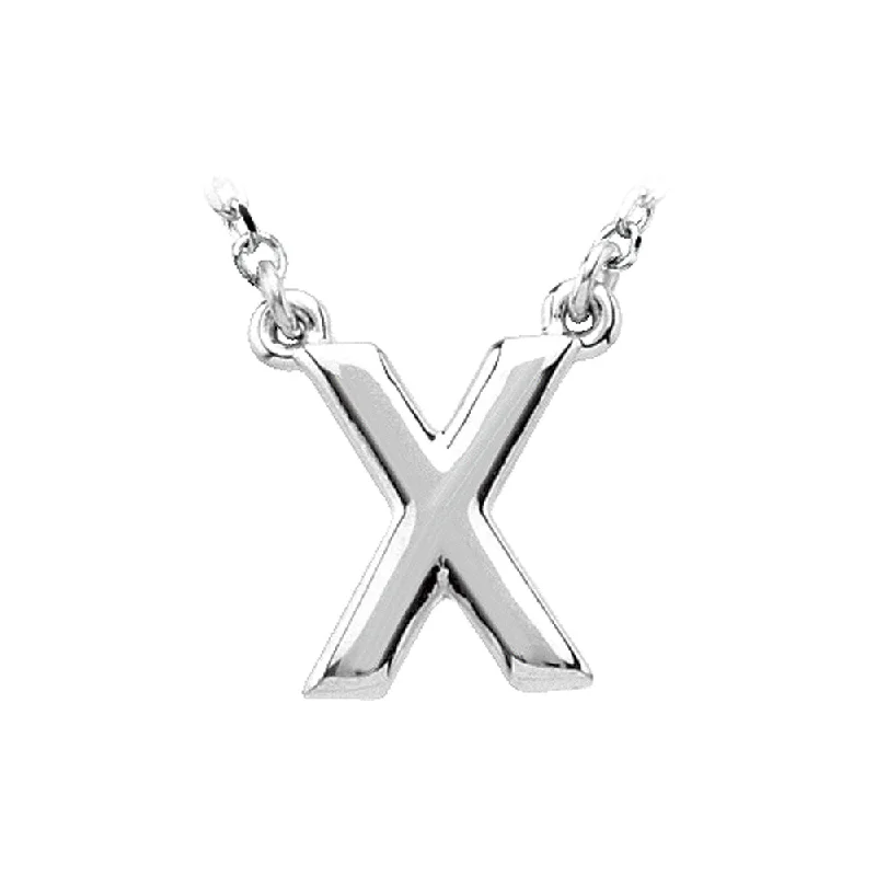 Ladies necklaces for wild vibes -14K White Gold, Kendall Collection, Block Initial X Necklace, 16 Inch