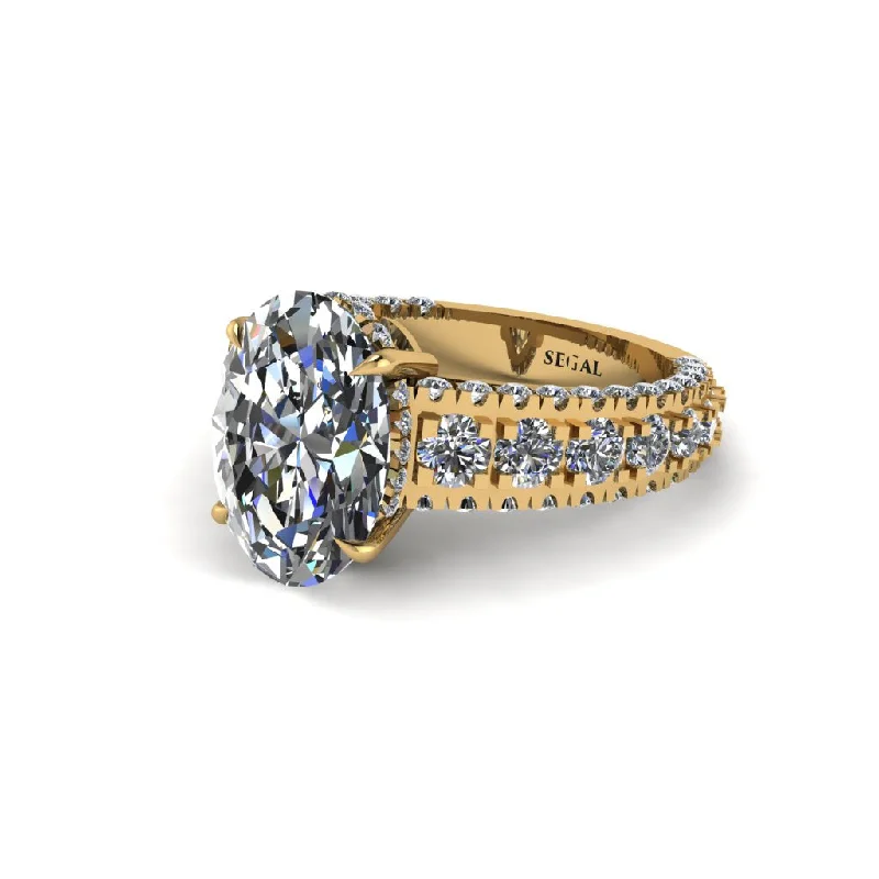 engagement-cushion-cut-gold-rings-4ct Oval Cut Diamond Pave Engagement Ring - Selah No. 1