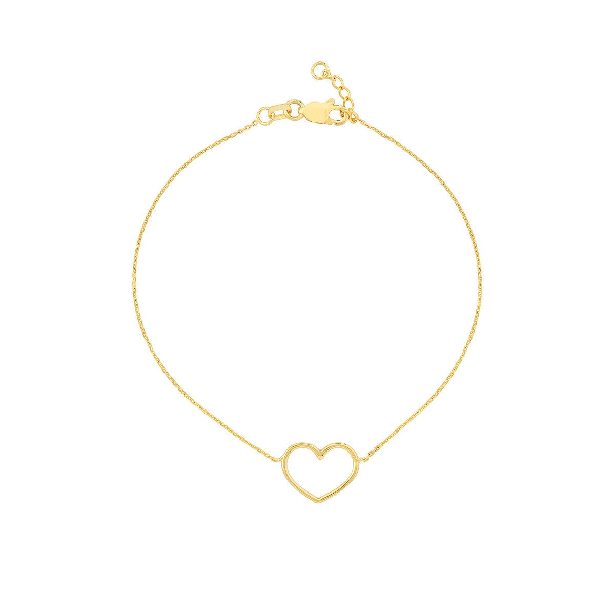 Ladies bracelets for free-spirit vibes -14K Yellow Gold Open Heart Bracelet